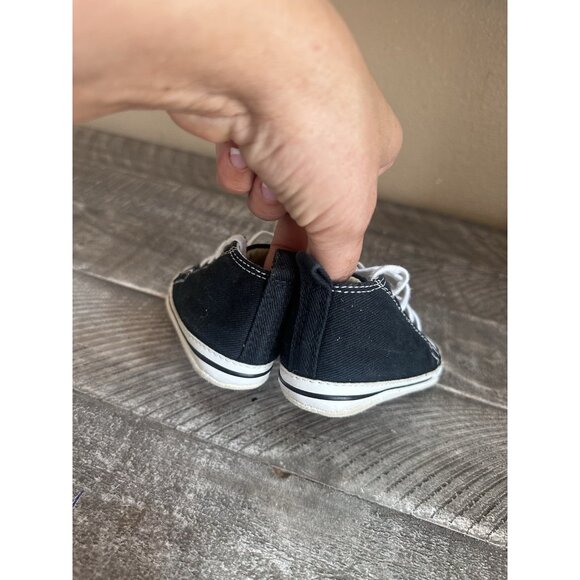 All Star Converse Chuck T Low Top Baby Toddlers Size 4 Black - Picture 4 of 5